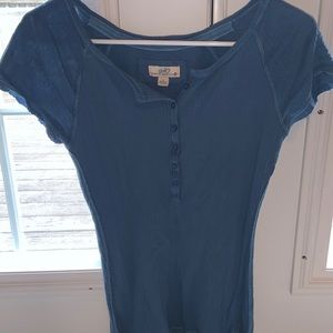 Girl’s Large Button-Up Short Sleeve T-Shirt